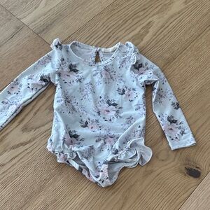 Milk Monster swim suit rash guard Floral Long Sleeve Kids One Piece 12/18m